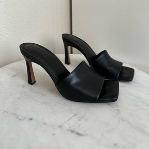ASOS DESIGN Hattie Mid Heel Mules Sandals in Black 36 6